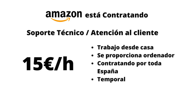 15€/hora: Amazon está contratando personas para trabajar desde casa